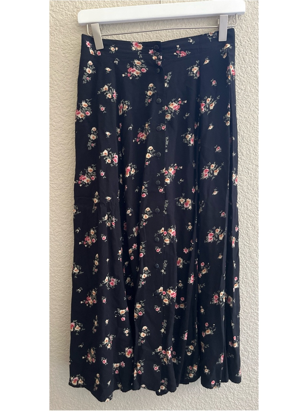 Vintage Petite Sophisticate Floral Midi Button Down Skirt Women’s Size 10